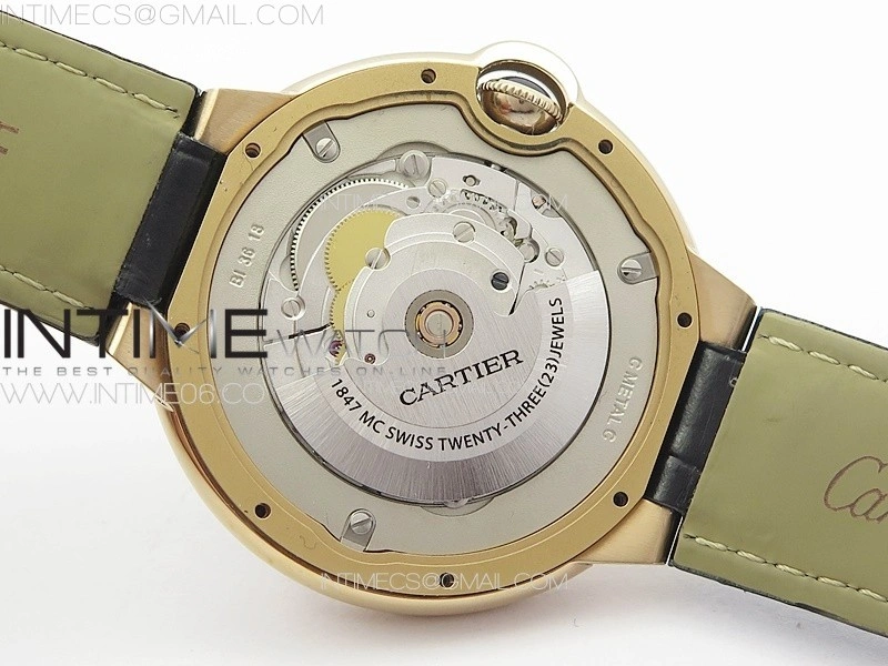 Ballon Bleu 42mm RG 3KF 1:1 Best Edition Brown Texture Dial on Brown Leather Strap A2824