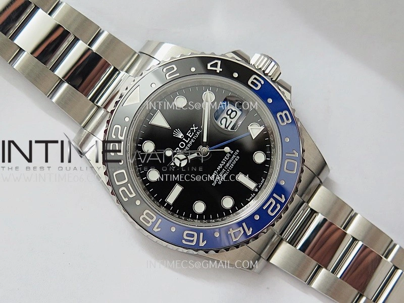 GMT-Master II 126710 BLNR Black Blue 904L SS Clean Plus 1:1 Best Edition Black Dial On Oyster Bracelet DD3285 CHS