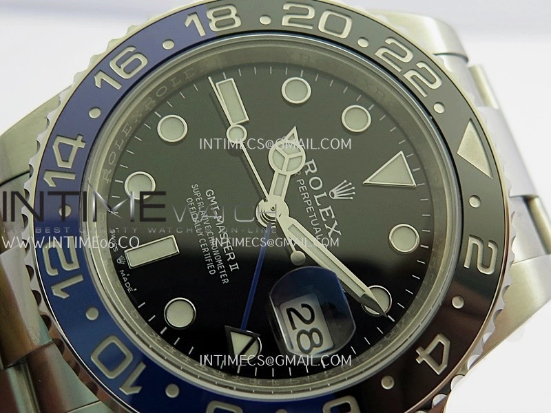 GMT-Master II 126710 BLNR Black Blue 904L SS Clean Plus 1:1 Best Edition Black Dial On Oyster Bracelet DD3285 CHS