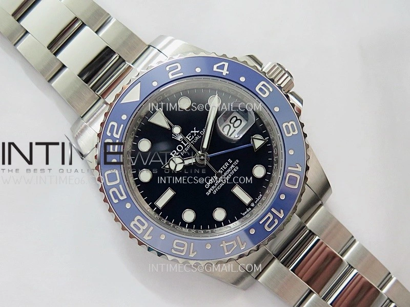 GMT Master II 126710 Dark Light Blue Ceramic 904L SS AR+F 1:1 Best Edition Blue Dial on Oyster Bracelet DD3285 CHS