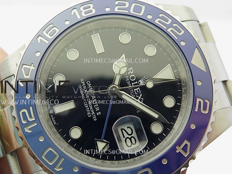 GMT Master II 126710 Dark Light Blue Ceramic 904L SS AR+F 1:1 Best Edition Blue Dial on Oyster Bracelet DD3285 CHS
