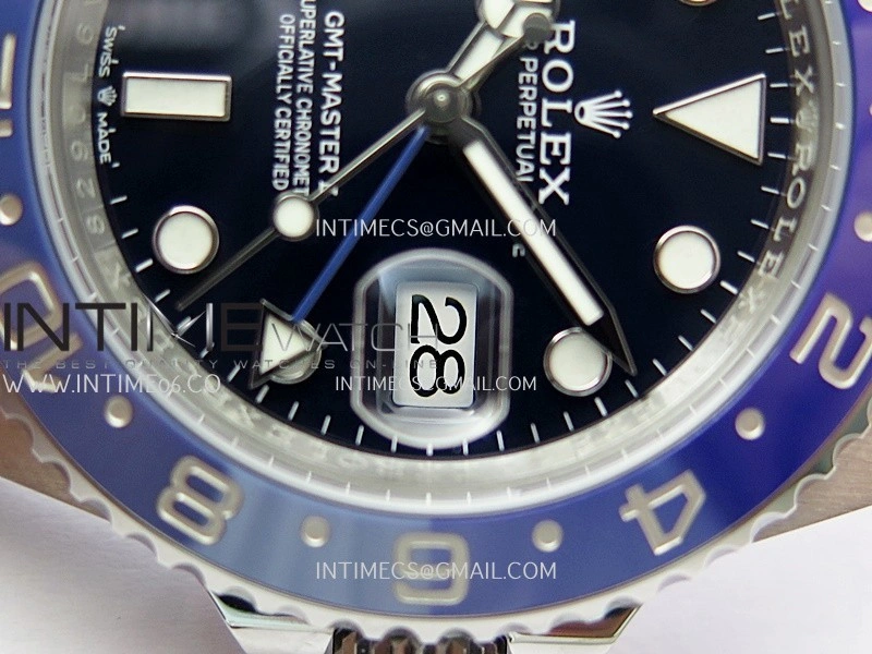 GMT Master II 126710 Dark Light Blue Ceramic 904L SS AR+F 1:1 Best Edition Blue Dial on Oyster Bracelet DD3285 CHS