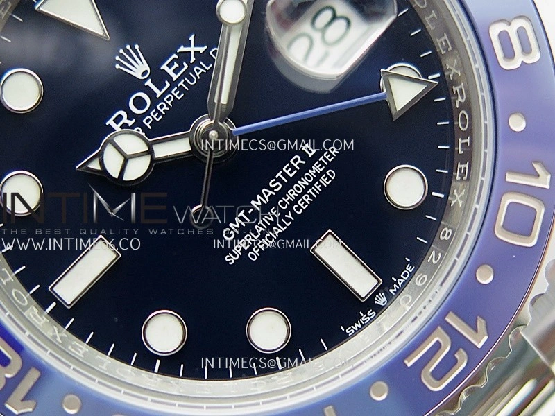 GMT Master II 126710 Dark Light Blue Ceramic 904L SS AR+F 1:1 Best Edition Blue Dial on Oyster Bracelet DD3285 CHS