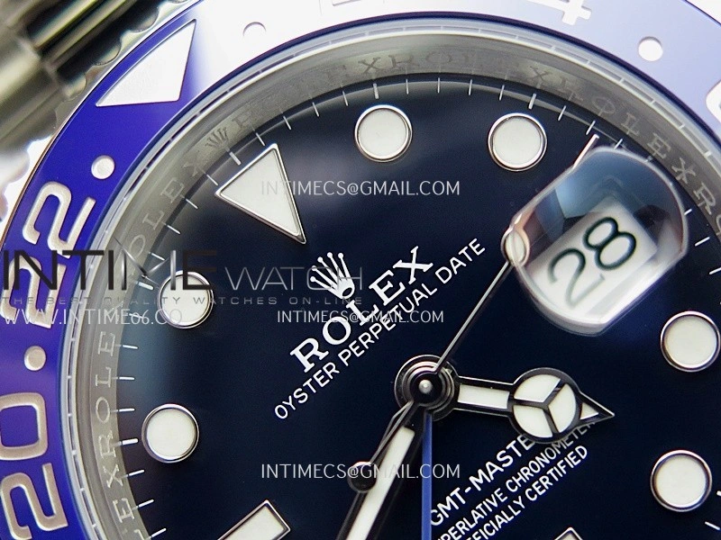 GMT Master II 126710 Dark Light Blue Ceramic 904L SS AR+F 1:1 Best Edition Blue Dial on Oyster Bracelet DD3285 CHS