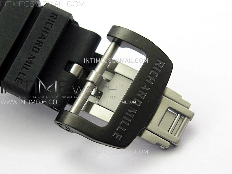 RM035-03 White Carbon Blue Crown Z Factory Skeleton Dial on Black Rubber Strap Asian Skeleton movement