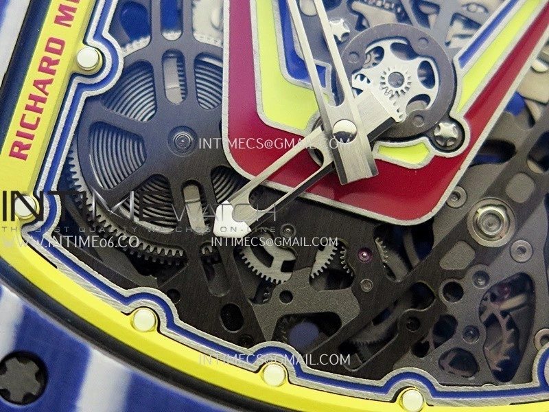RM67-02 Fernando Blue NTPT Umi Office 1:1 Blue Red Skeleton Dial On Blue Nylon Strap CRMA7 Clone V2