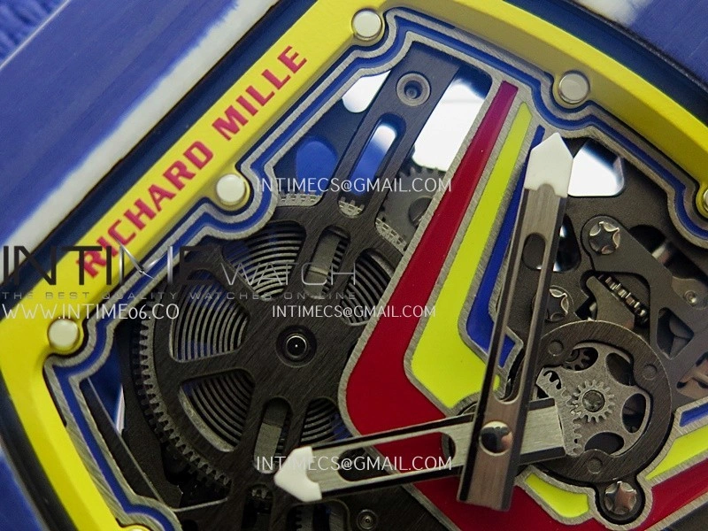RM67-02 Fernando Blue NTPT Umi Office 1:1 Blue Red Skeleton Dial On Blue Nylon Strap CRMA7 Clone V2