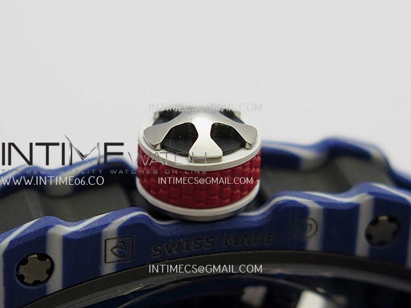 RM67-02 Fernando Blue NTPT Umi Office 1:1 Blue Red Skeleton Dial On Blue Nylon Strap CRMA7 Clone V2