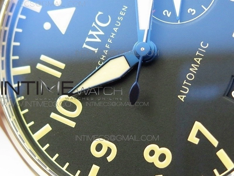 Big Pilot IW501005 Bronzo AZF 1:1 Best Edition Brown Dial Blue Numbers on Brown Leather Strap A52110
