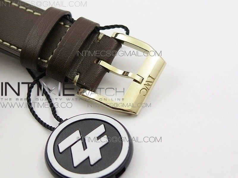Big Pilot IW501005 Bronzo AZF 1:1 Best Edition Brown Dial Blue Numbers on Brown Leather Strap A52110