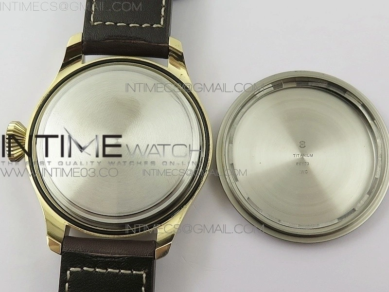 Big Pilot IW501005 Bronzo AZF 1:1 Best Edition Brown Dial Blue Numbers on Brown Leather Strap A52110