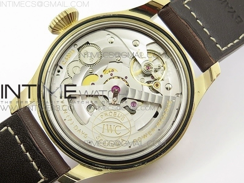Big Pilot IW501005 Bronzo AZF 1:1 Best Edition Brown Dial Blue Numbers on Brown Leather Strap A52110