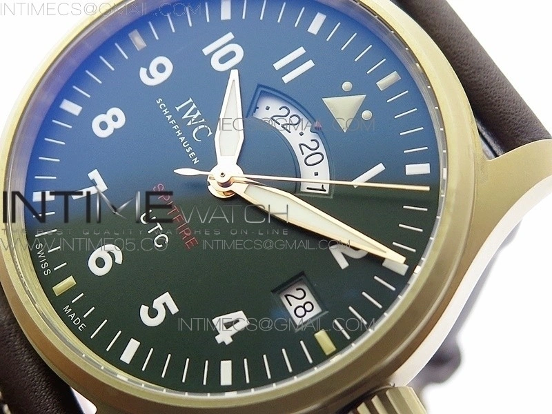 Pilot UTC Bronzo IW327101 ZF 1:1 Best Edition Dark Green Dial on Brown Leather Strap A35111
