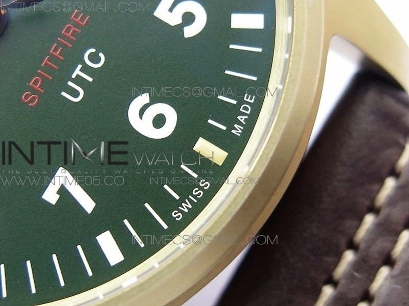 Pilot UTC Bronzo IW327101 ZF 1:1 Best Edition Dark Green Dial on Brown Leather Strap A35111