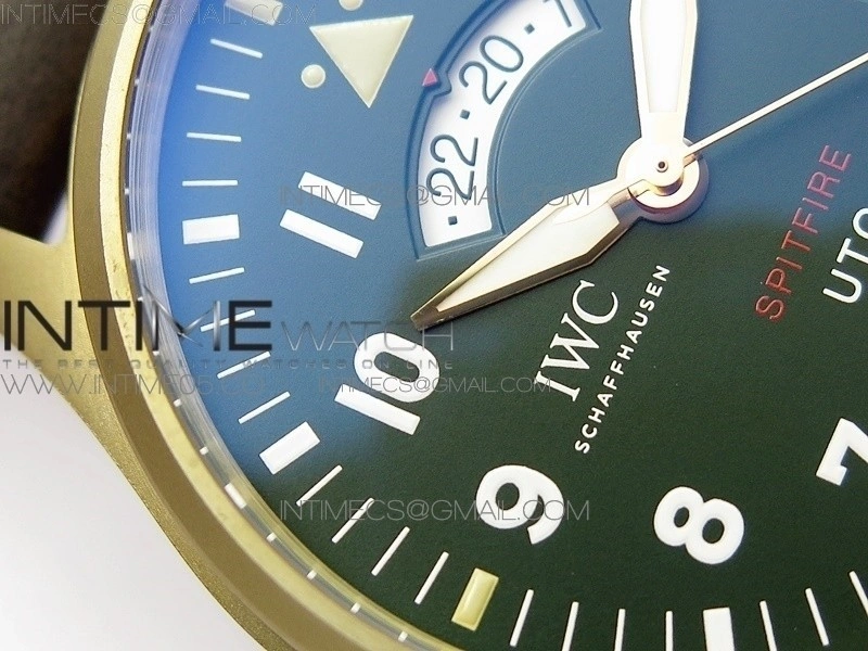 Pilot UTC Bronzo IW327101 ZF 1:1 Best Edition Dark Green Dial on Brown Leather Strap A35111