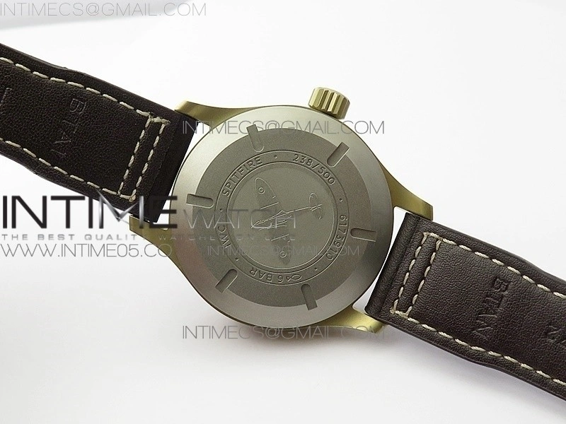 Pilot UTC Bronzo IW327101 ZF 1:1 Best Edition Dark Green Dial on Brown Leather Strap A35111