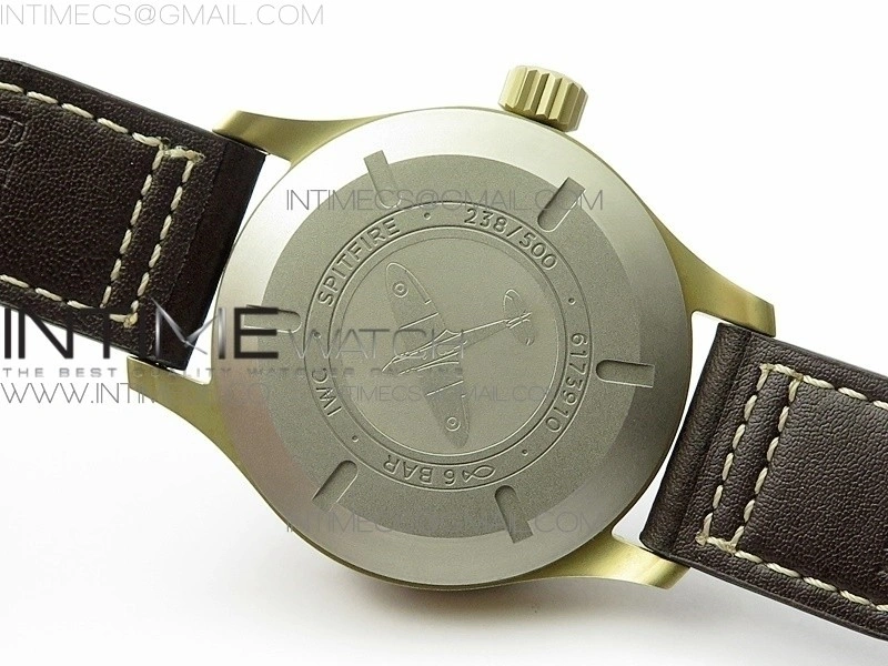 Pilot UTC Bronzo IW327101 ZF 1:1 Best Edition Dark Green Dial on Brown Leather Strap A35111