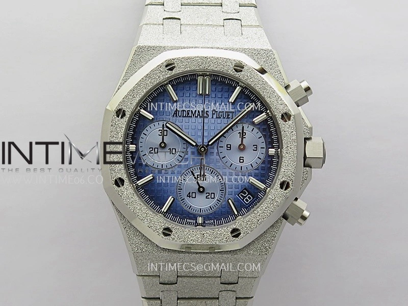 Royal Oak Chrono 26239BC Frosted SS APSF 1:1 Best Edition Ombre Blue Dial On Bracelet SA4401 Super Clone