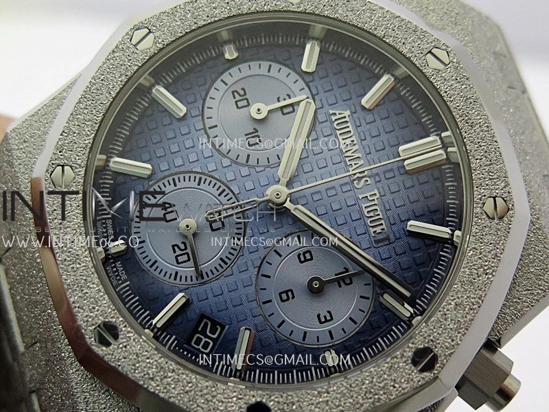Royal Oak Chrono 26239BC Frosted SS APSF 1:1 Best Edition Ombre Blue Dial On Bracelet SA4401 Super Clone