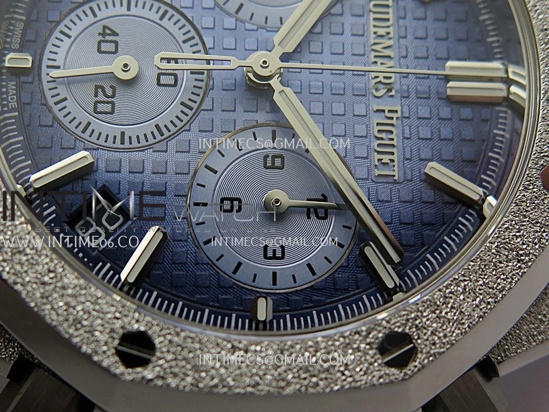 Royal Oak Chrono 26239BC Frosted SS APSF 1:1 Best Edition Ombre Blue Dial On Bracelet SA4401 Super Clone