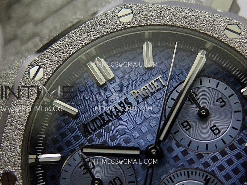 Royal Oak Chrono 26239BC Frosted SS APSF 1:1 Best Edition Ombre Blue Dial On Bracelet SA4401 Super Clone