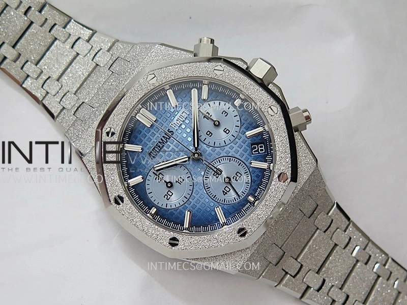 Royal Oak Chrono 26239BC Frosted SS APSF 1:1 Best Edition Ombre Blue Dial On Bracelet SA4401 Super Clone