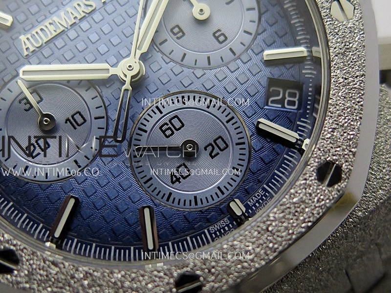 Royal Oak Chrono 26239BC Frosted SS APSF 1:1 Best Edition Ombre Blue Dial On Bracelet SA4401 Super Clone