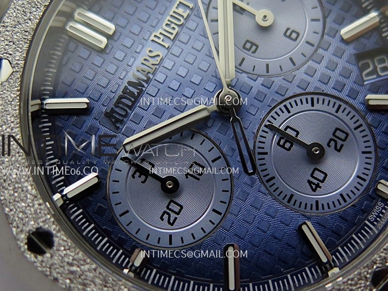 Royal Oak Chrono 26239BC Frosted SS APSF 1:1 Best Edition Ombre Blue Dial On Bracelet SA4401 Super Clone