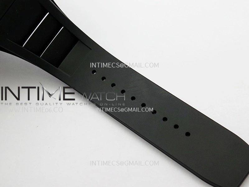 RM035 AMERICAS MANUAL CARBON BLACK CERAMIC ZF 1:1 BEST EDITION SKELETON DIAL ON BLACK RUBBER STRAP SUPER CLONE RMUL1