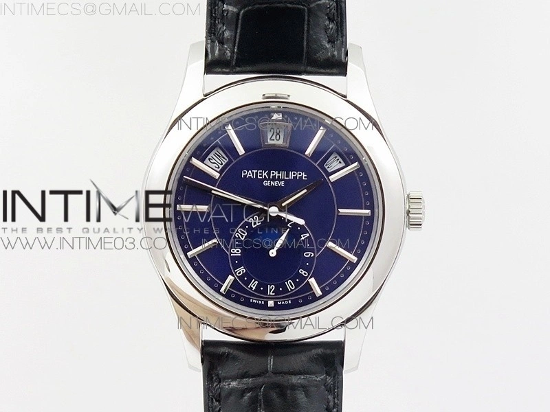 COMPLICATIONS SERIES Moonphase SS KMF Blue Dial on Black Leather Strap Cal.324