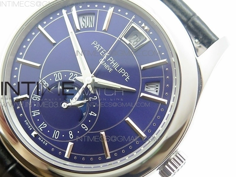 COMPLICATIONS SERIES Moonphase SS KMF Blue Dial on Black Leather Strap Cal.324