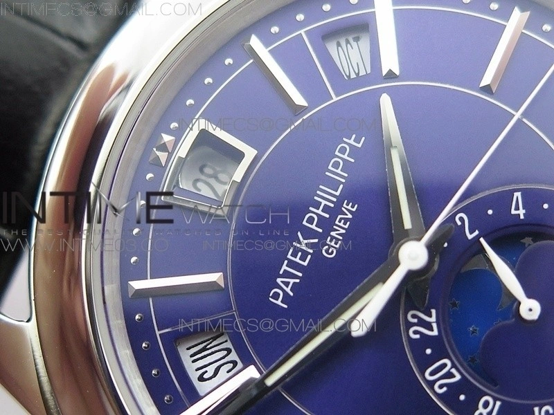 COMPLICATIONS SERIES Moonphase SS KMF Blue Dial on Black Leather Strap Cal.324