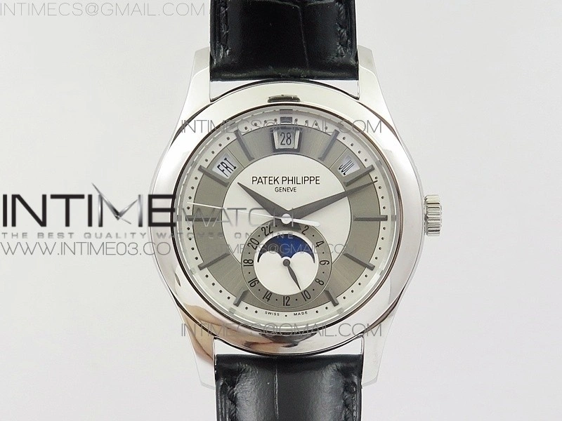 COMPLICATIONS SERIES Moonphase SS KMF White Dial on Black Leather Strap Cal.324
