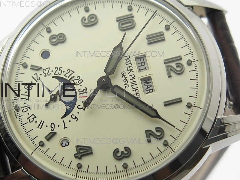 Perpetual Calendar 5320G-001 SS GSF 1:1 Best Edition Cream Dial on Brown Leather Strap A324