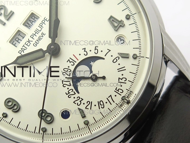 Perpetual Calendar 5320G-001 SS GSF 1:1 Best Edition Cream Dial on Brown Leather Strap A324