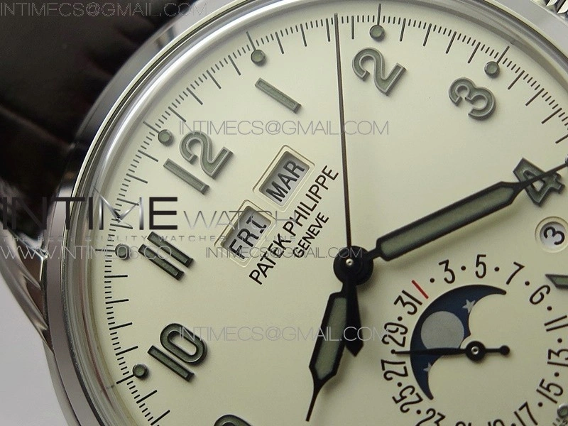 Perpetual Calendar 5320G-001 SS GSF 1:1 Best Edition Cream Dial on Brown Leather Strap A324