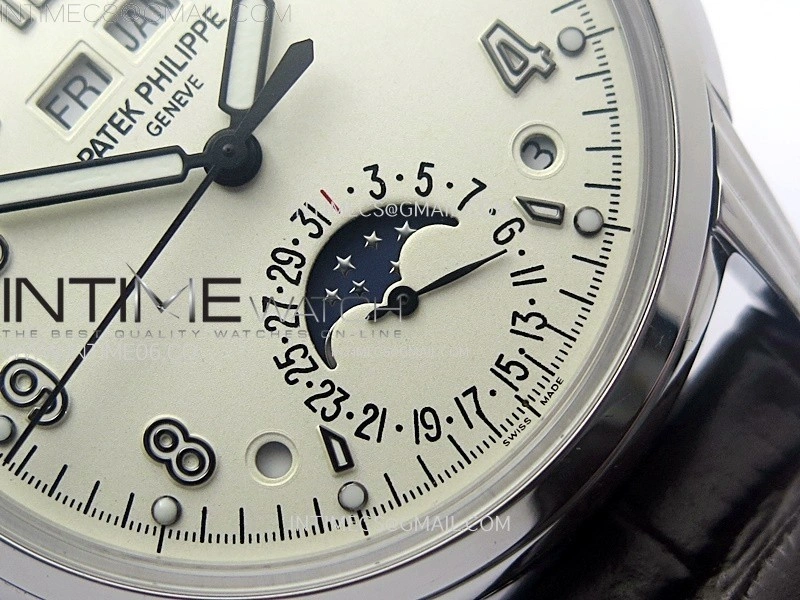 Perpetual Calendar 5320G-001 SS KRF 1:1 Best Edition Cream Dial on Brown Leather Strap A324