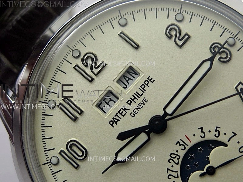 Perpetual Calendar 5320G-001 SS KRF 1:1 Best Edition Cream Dial on Brown Leather Strap A324