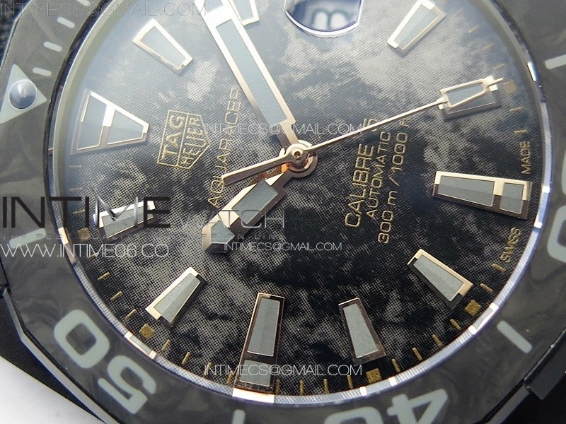 Aquaracer Calibre 5 PVD 41mm TARF 1:1 Best Edition Carbon RG Dial on Black Nylon Strap SW200