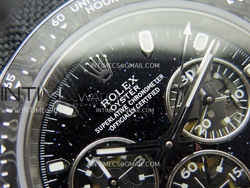 Daytona DIW SS PVD Carbon Bezel ADGF Best Edition Black Skeleton Dial On Black Leather Strap SA4130