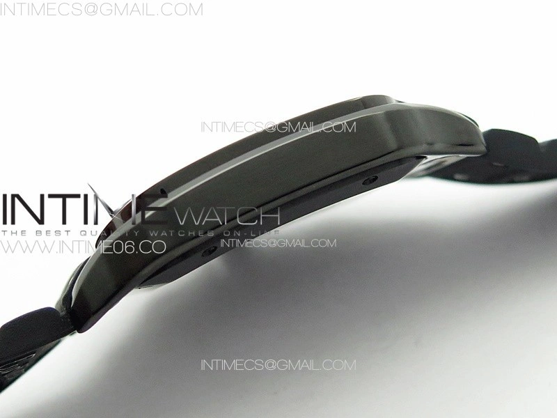 Santos de Cartier 40mm DLC GF 1:1 Best Edition Black Dial on Black Rubber Strap MIYOTA 9015