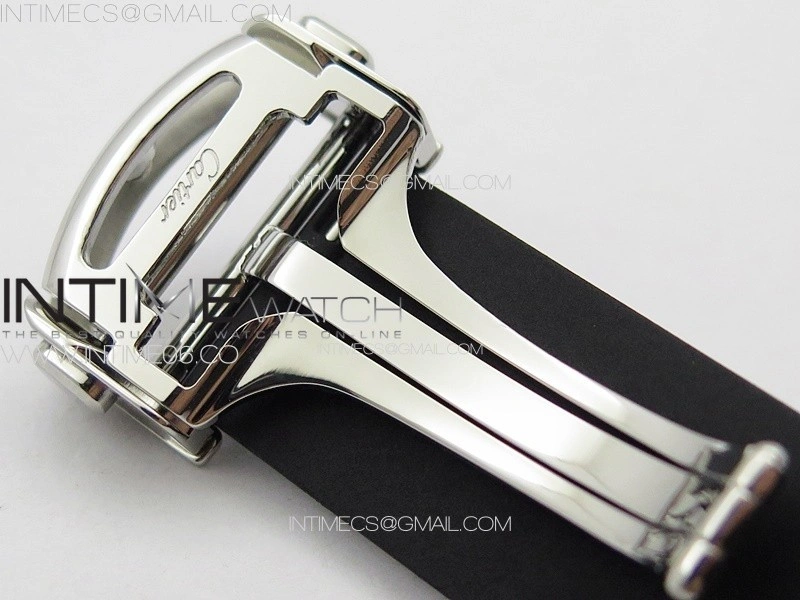 Santos de Cartier 40mm DLC GF 1:1 Best Edition Black Dial on Black Rubber Strap MIYOTA 9015