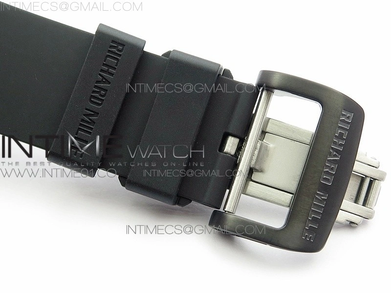 RM055 Real Ceramic Case KVF Best Edition Skeleton Dial Black Crown on Black Rubber Strap MIYOTA8215