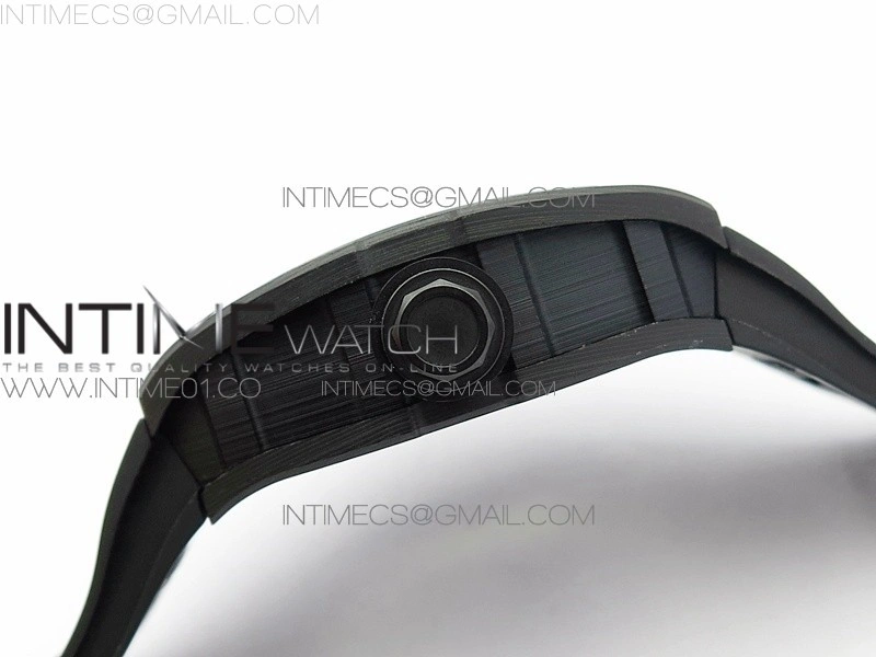 RM055 Forged Carbon Case KVF Best Edition Skeleton Dial Black Crown on Black Rubber Strap MIYOTA8215