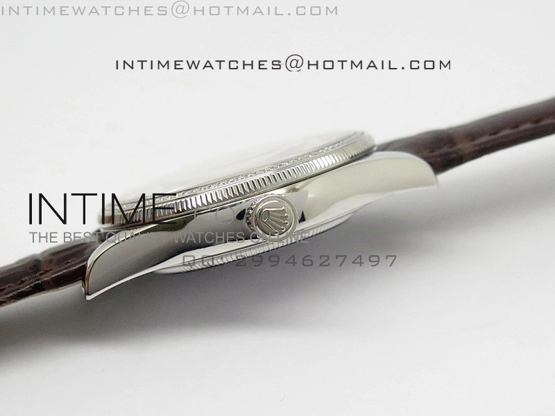 Cellini 50509 BP Maker SS Crystal Bezel Sliver Dial on Brown Leather Strap