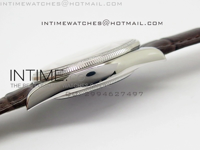 Cellini 50509 BP Maker SS Crystal Bezel Sliver Dial on Brown Leather Strap