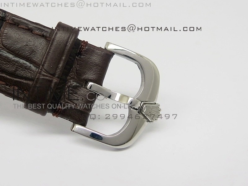 Cellini 50509 BP Maker SS Crystal Bezel Sliver Dial on Brown Leather Strap