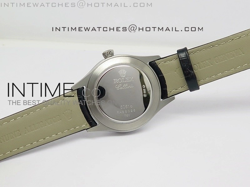Cellini Date BP Maker SS Diam Bezel Black Dial on Black Leather Strap