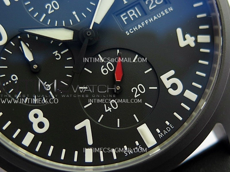Pilot Chrono IW389401 Black Ceramic APSF 1:1 Best Edition Black Dial On Black Rubber Strap Super Clone A69385