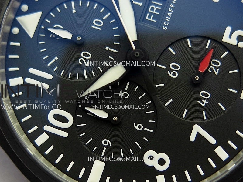 Pilot Chrono IW389401 Black Ceramic APSF 1:1 Best Edition Black Dial On Black Rubber Strap Super Clone A69385